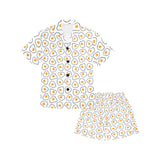 Fried Eggs Pattern Print Design 05 Kids' Boys' Girls' V-Neck Short Pajama Set