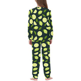 Lime Leaves Pattern Kids' Boys' Girls' All Over Print Pajama Set