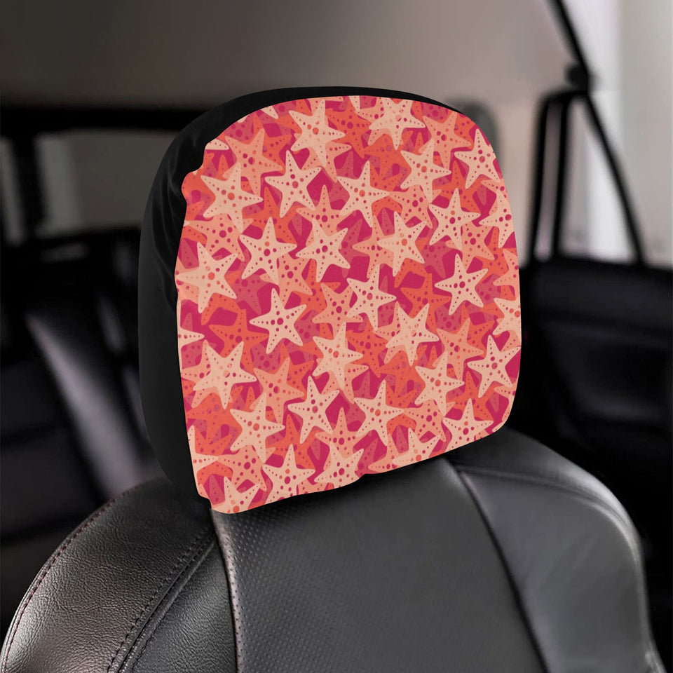 Starfish Red Theme Pattern Car Headrest Cover