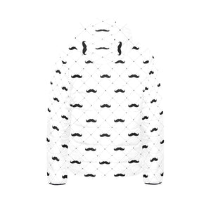 Mustache Beard Pattern Print Design 04 Kids' Boys' Girls' Padded Hooded Jacket