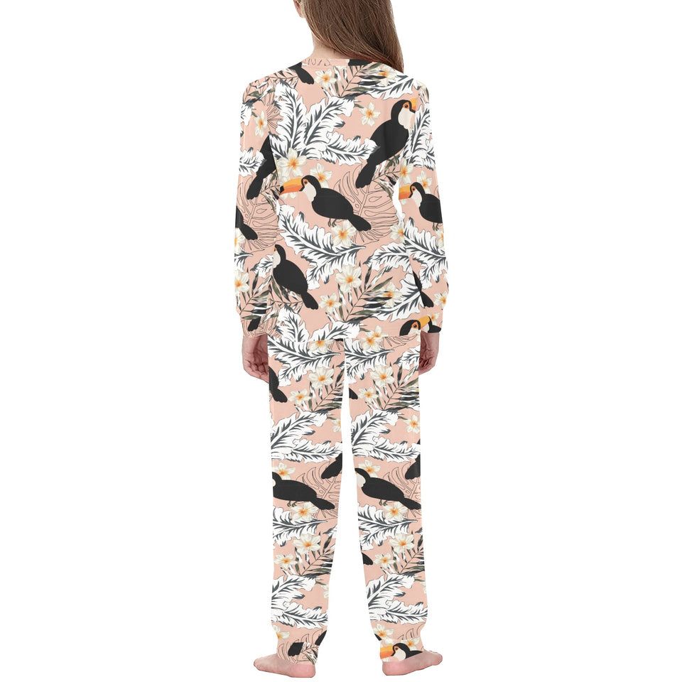 Toucan Theme Pattern Kids' Boys' Girls' All Over Print Pajama Set