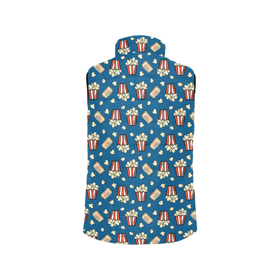 Popcorn Pattern Print Design 03 Women's Padded Vest