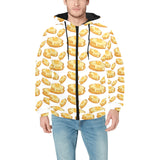 Pancake Pattern Print Design 05 Men's Padded Hooded Jacket(ModelH42)