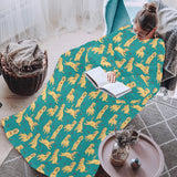 Golden Retriever Pattern Print Design 05 Blanket Robe with Sleeves