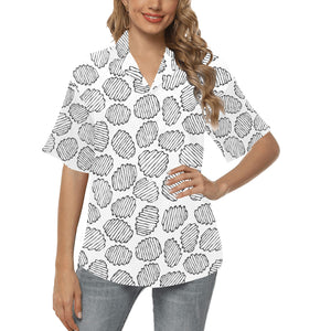 Potato Chips Pattern Print Design 03 Women's All Over Print Hawaiian Shirt