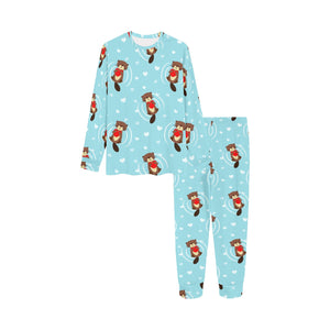 Otter Heart Pattern Kids' Boys' Girls' All Over Print Pajama Set