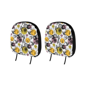 Passion Fruit Pattern Background Car Headrest Cover