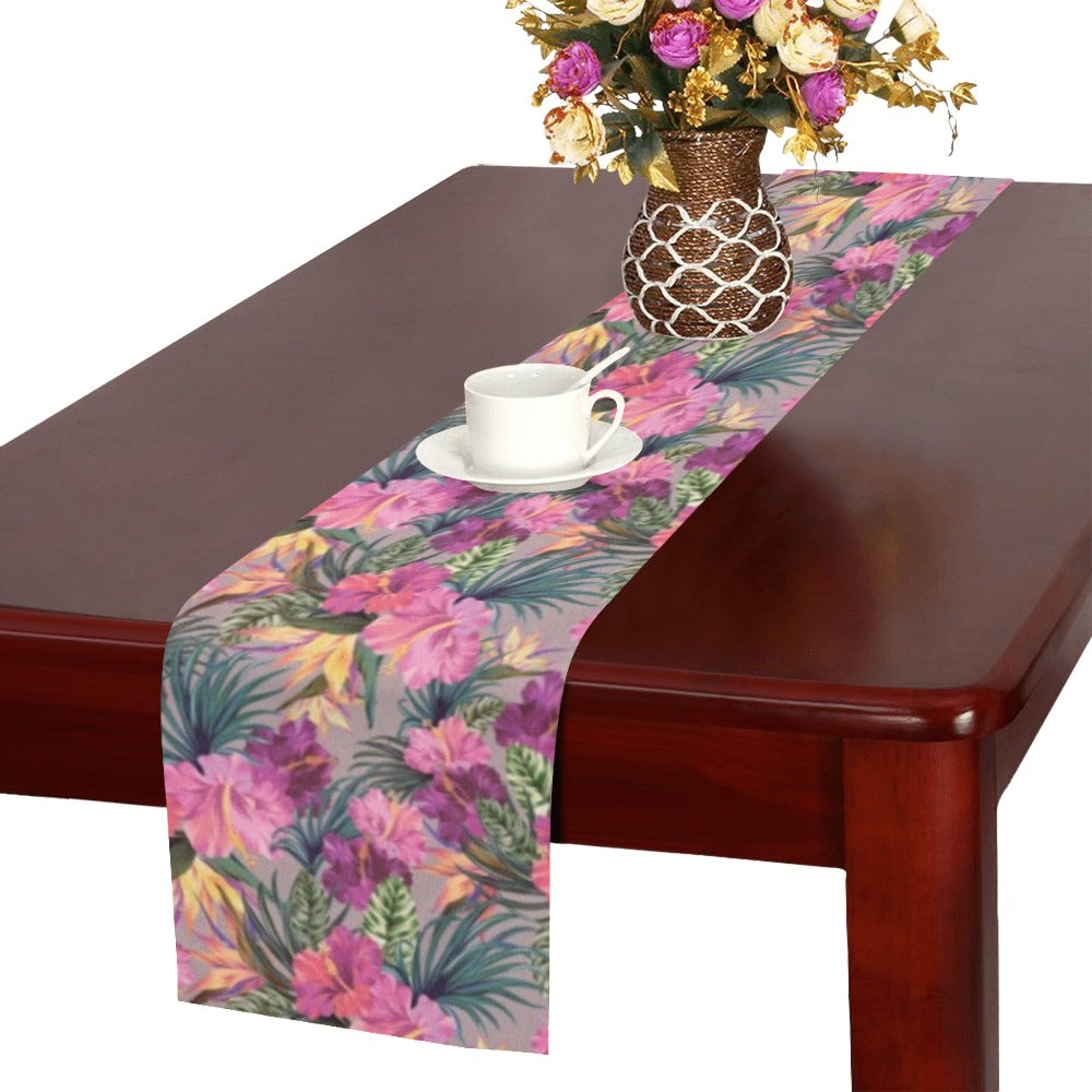 Hibiscus Pattern Print Design 03 Table Runner