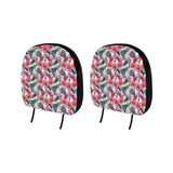 Pink Parrot Heliconia Pattern Car Headrest Cover