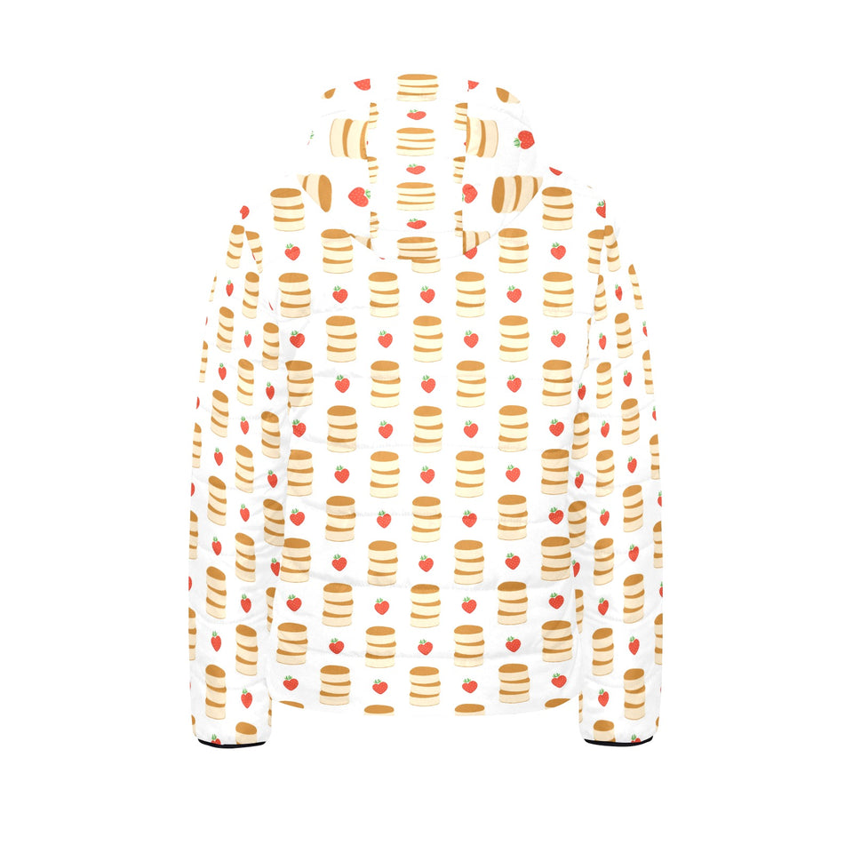 Pancake Pattern Print Design 02 Kids' Boys' Girls' Padded Hooded Jacket