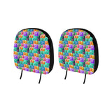 Chemistry Periodic Table Pattern Print Design 05 Car Headrest Cover