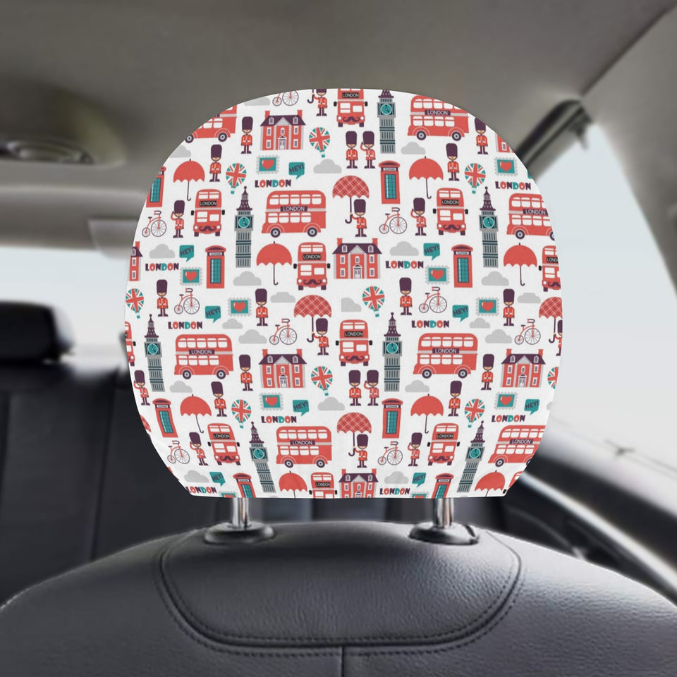 British Pattern Print Design 02 Car Headrest Cover