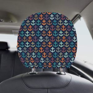 Colorful Anchor Dot Stripe Pattern Car Headrest Cover