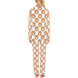 Pretzels Pattern Print Design 03 Women's Long Pajama Set