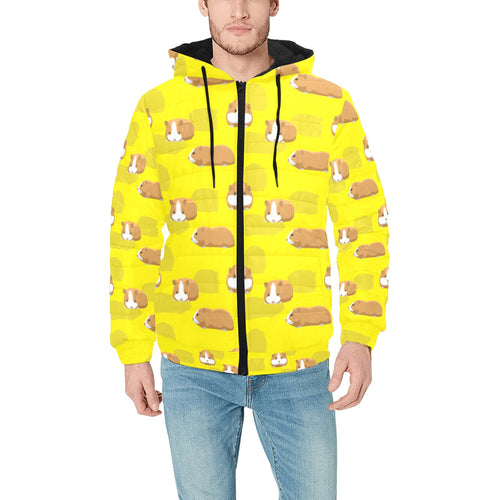 Guinea Pig Pattern Print Design 04 Men's Padded Hooded Jacket(ModelH42)