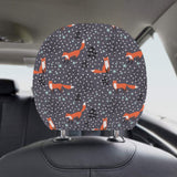 Fox Snow Winter Pattern Car Headrest Cover