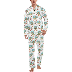 Goldfish Pattern Print Design 01 Men's Long Pajama Set