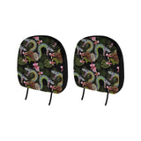 Snake Leaves Coconut Pattern Car Headrest Cover