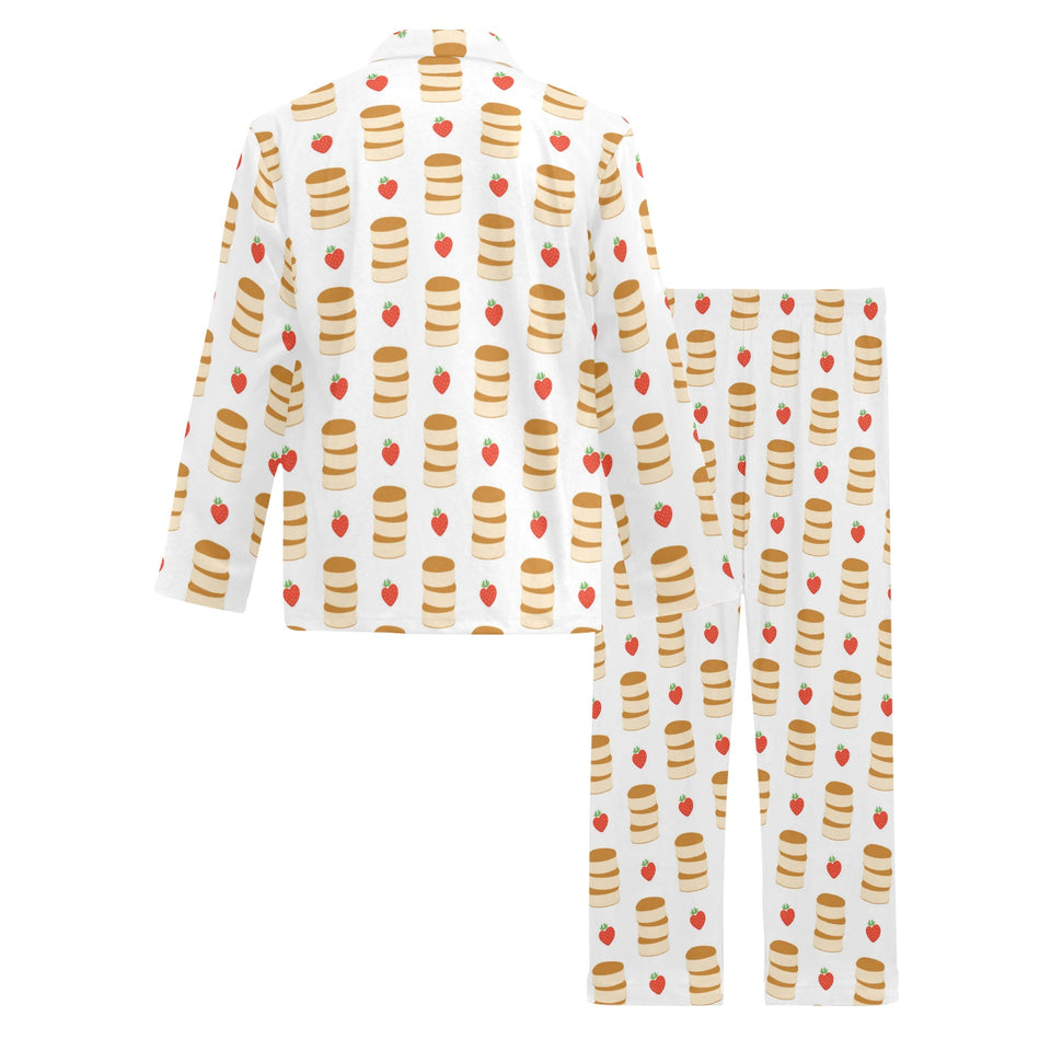 Pancake Pattern Print Design 02 Men's Long Pajama Set