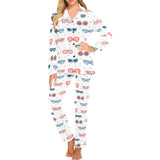 Sun Glasses Pattern Print Design 02 Women's Long Pajama Set