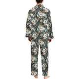 Hummingbird Pattern Print Design 05 Men's Long Pajama Set