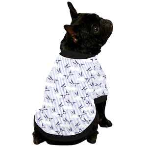 Swallow Pattern Print Design 03 All Over Print Pet Dog Round Neck Fuzzy Shirt