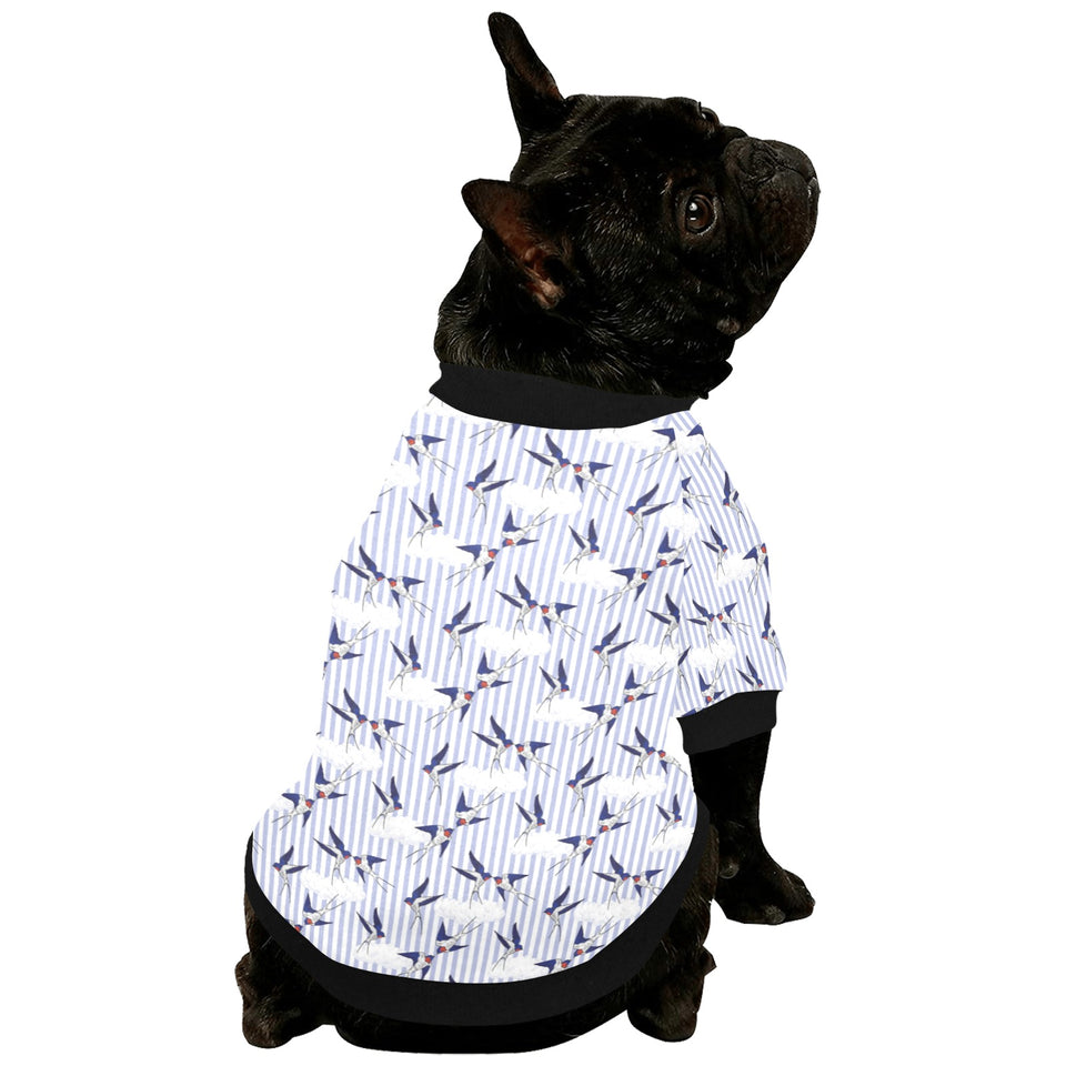 Swallow Pattern Print Design 03 All Over Print Pet Dog Round Neck Fuzzy Shirt