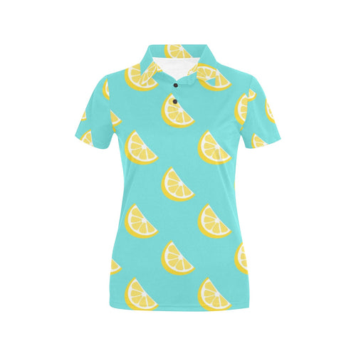 Lemon Theme Pattern Women's All Over Print Polo Shirt