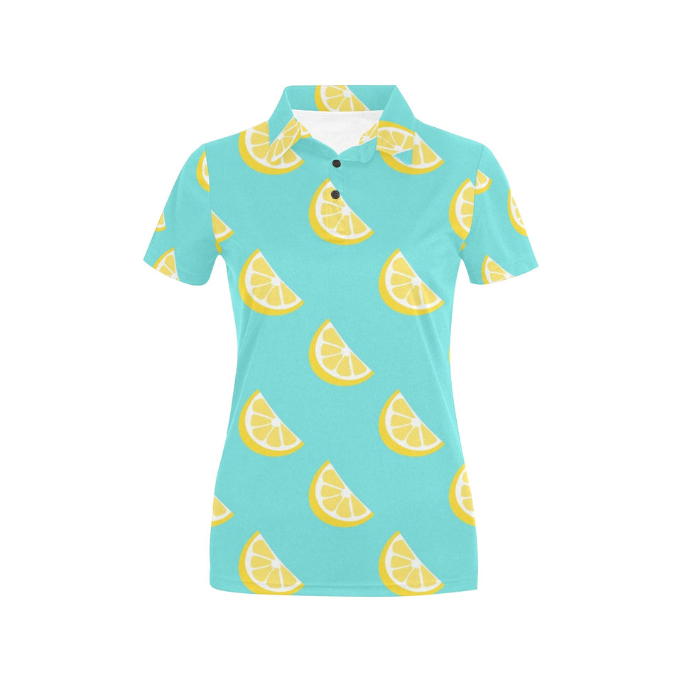 Lemon Theme Pattern Women's All Over Print Polo Shirt