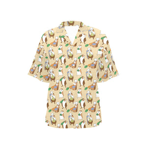 Guinea Pig Pattern Print Design 02 Women's All Over Print Hawaiian Shirt