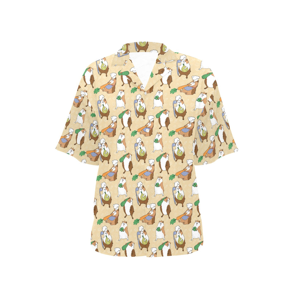 Guinea Pig Pattern Print Design 02 Women's All Over Print Hawaiian Shirt