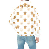 Golden Retriever Pattern Print Design 03 Men's Padded Hooded Jacket(ModelH42)