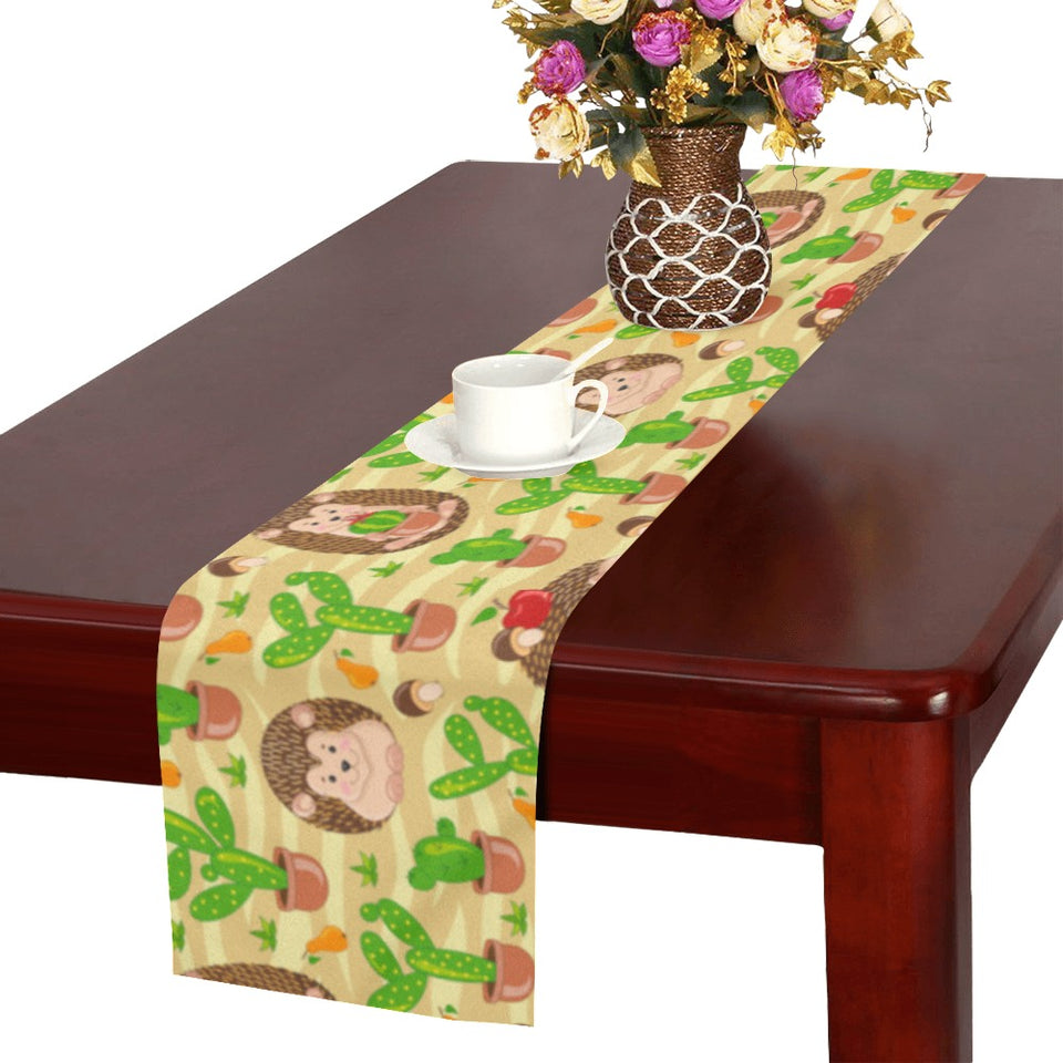 Hedgehog Pattern Print Design 02 Table Runner