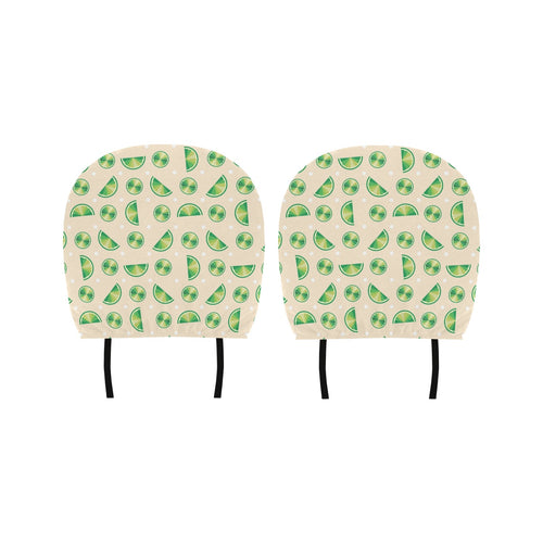 Lime Pattern Car Headrest Cover