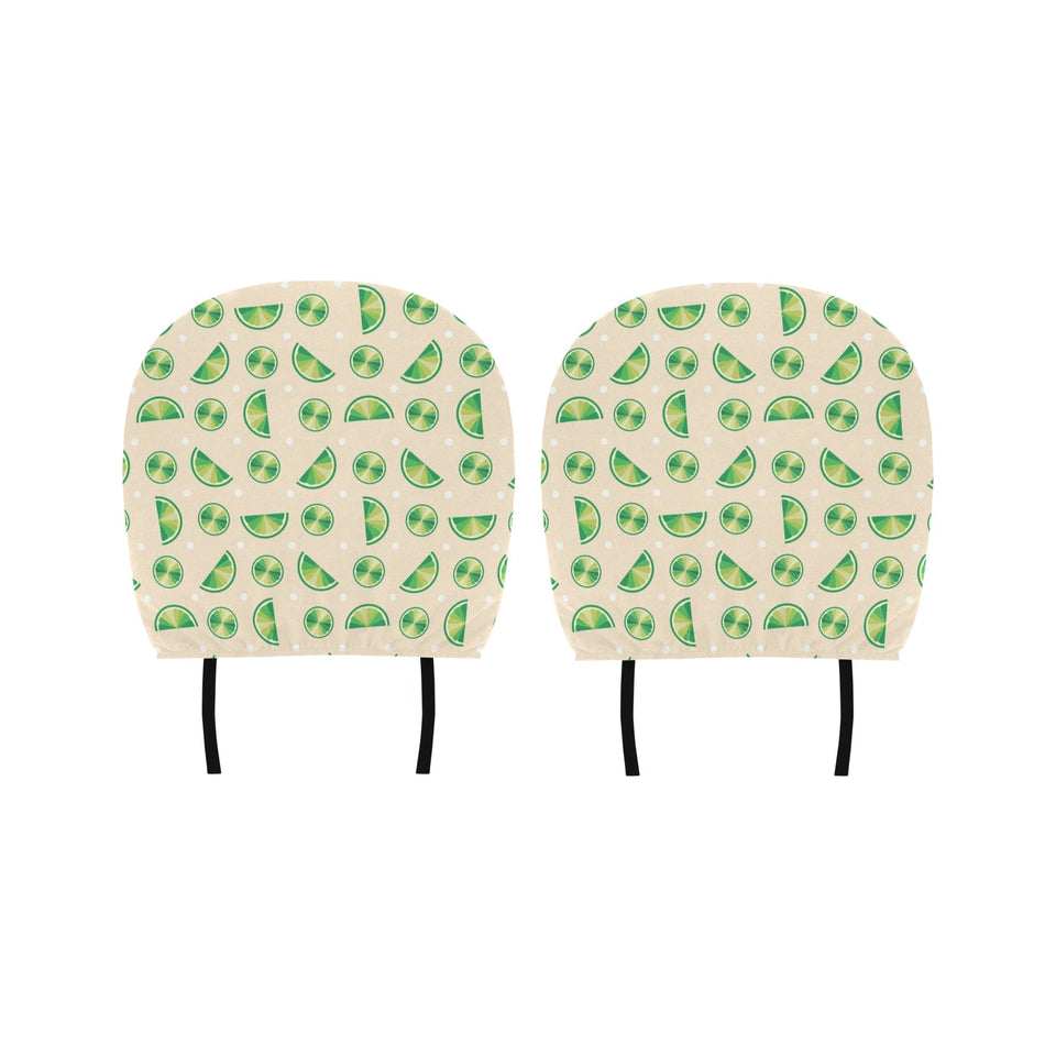 Lime Pattern Car Headrest Cover