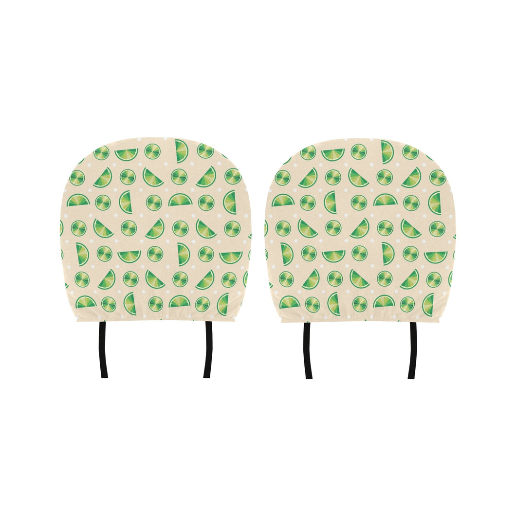 Lime Pattern Car Headrest Cover