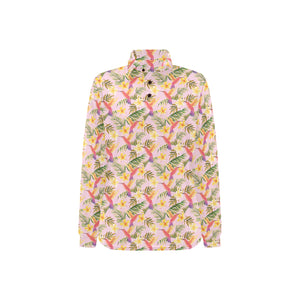 Hummingbird Pattern Print Design 03 Women's Long Sleeve Polo Shirt