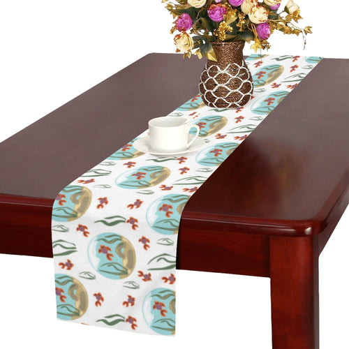 Goldfish Pattern Print Design 01 Table Runner