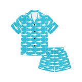 Swordfish Pattern Print Design 02 Kids' Boys' Girls' V-Neck Short Pajama Set