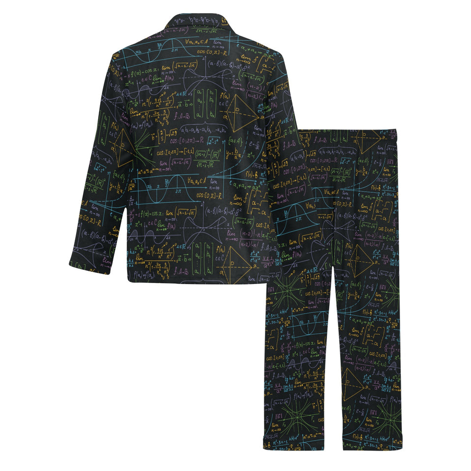 Math Pattern Print Design 01 Men's Long Pajama Set