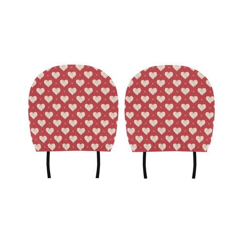 Heart Red Pattern Car Headrest Cover