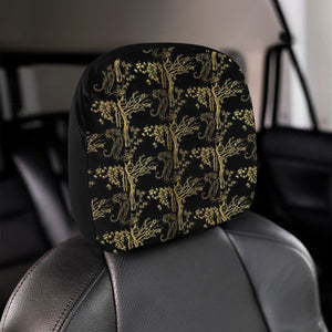 Bengal Tiger and Tree Pattern Car Headrest Cover