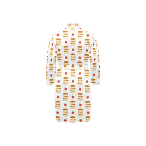 Pancake Pattern Print Design 02 Men's Long Sleeve Belted Night Robe