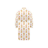 Pancake Pattern Print Design 02 Men's Long Sleeve Belted Night Robe