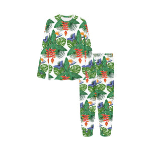 Heliconia Butterfly Leaves Pattern Kids' Boys' Girls' All Over Print Pajama Set