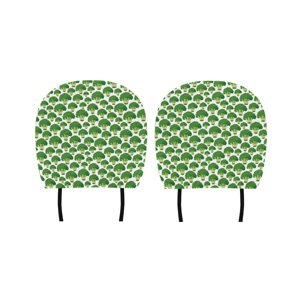 Broccoli Pattern Background Car Headrest Cover