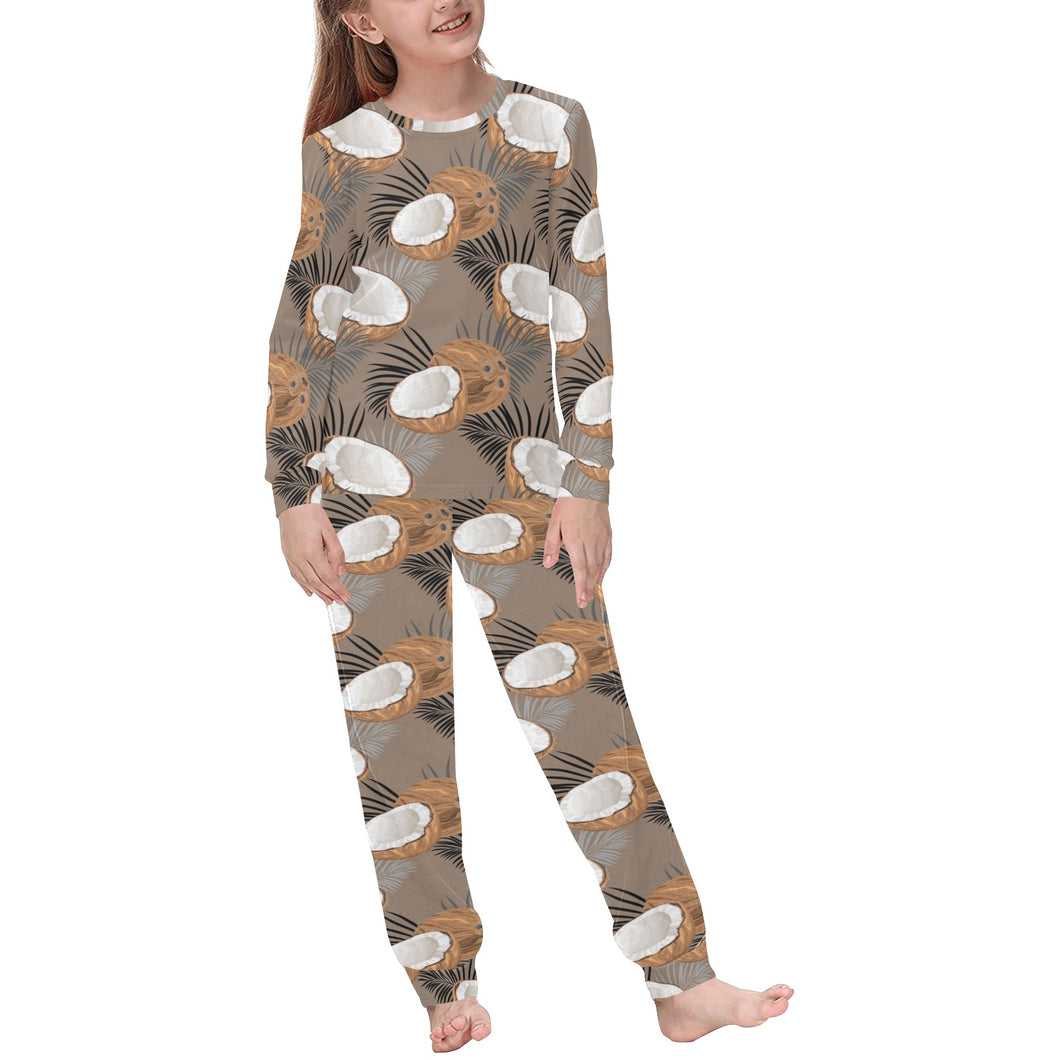 Coconut Pattern Print Design 02 Kids' Boys' Girls' All Over Print Pajama Set