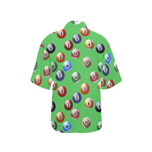 Billiard Ball Pattern Print Design 02 Women's All Over Print Hawaiian Shirt