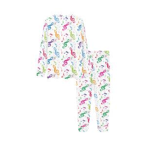 Music Notes Pattern Print Design 02 Kids' Boys' Girls' All Over Print Pajama Set