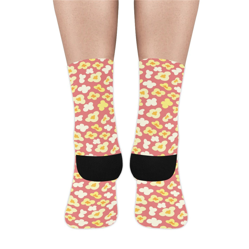 Popcorn Pattern Print Design 01 Crew Socks